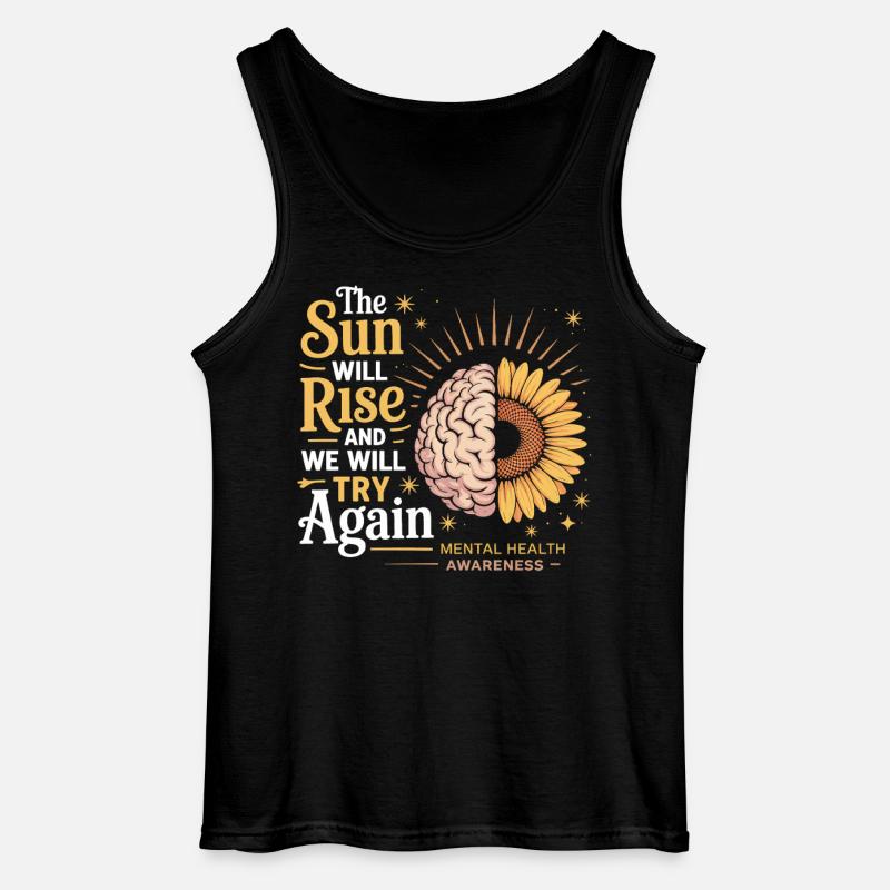 Sun rises, we keep trying - Gildan Men’s Tank Top - black