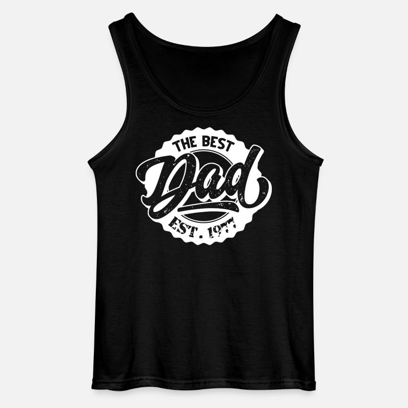 The Best Dad EST 1977 - Gildan Männer Tank Top - Schwarz