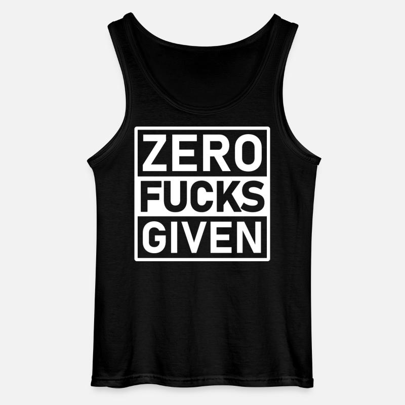 Zero Fucks Given Warning Label - Gildan Men’s Tank Top - black