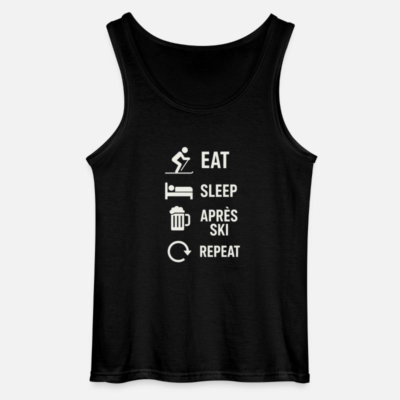 Eat Sleep Après Ski Repeat - Gildan Männer Tank Top - Schwarz