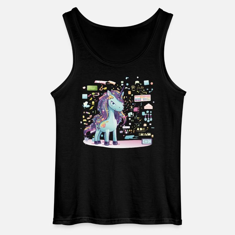 Unicorn Technikzauber Illustration - Gildan Männer Tank Top - Schwarz