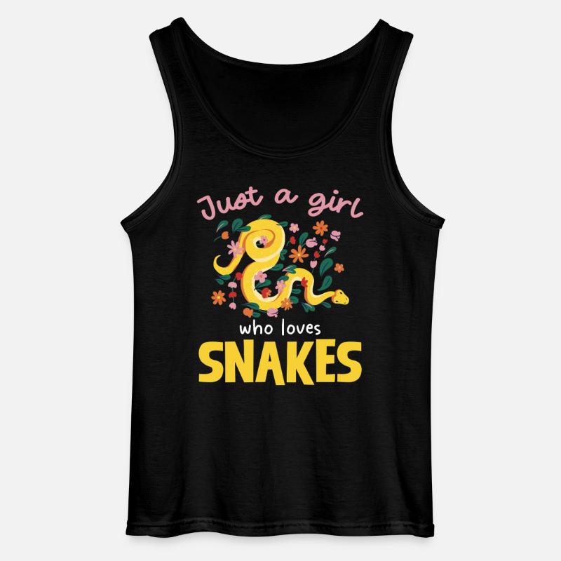 Nur ein Mädchen liebt Schlangen - Gildan Männer Tank Top - Schwarz