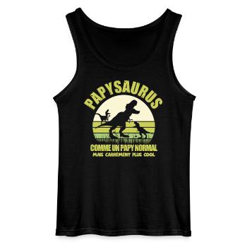 Papysaurus als normaler Opa-Humor - Gildan Männer Tank Top - Schwarz - Vorne - AI Model Male 185 dark (185cm)
