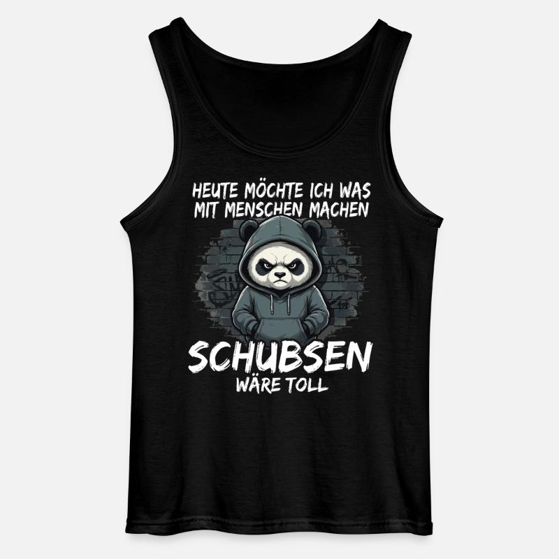 Grimmiger Panda – Sarkastisches Schubsen - Gildan Männer Tank Top - Schwarz
