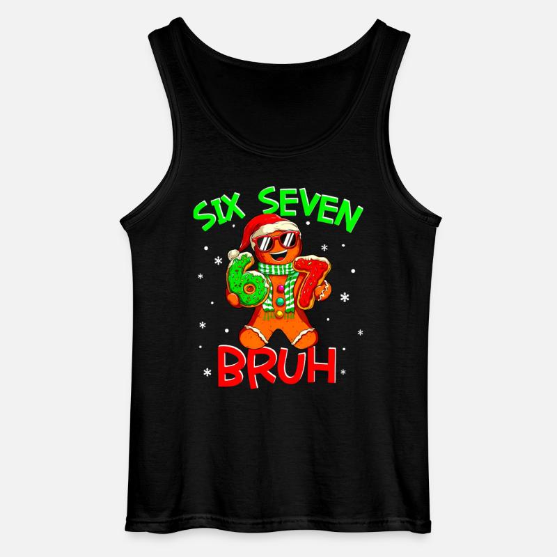 67 Christmas 6 7 Meme Gingerbread - Gildan Männer Tank Top - Schwarz