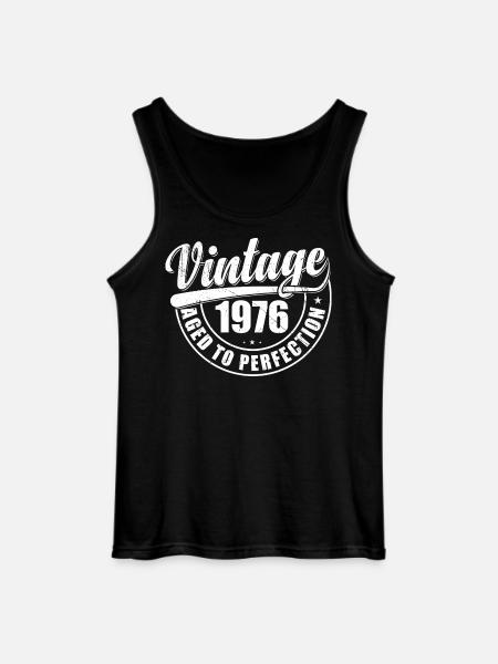 Födelsedagspresent 1976 Årgång 1976 Retro 1976 - Gildan tanktopp herr - svart