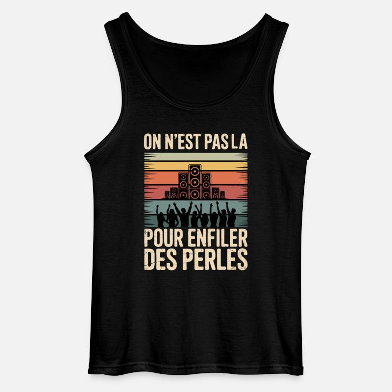 We're not here to string pearls - Gildan Men’s Tank Top - black