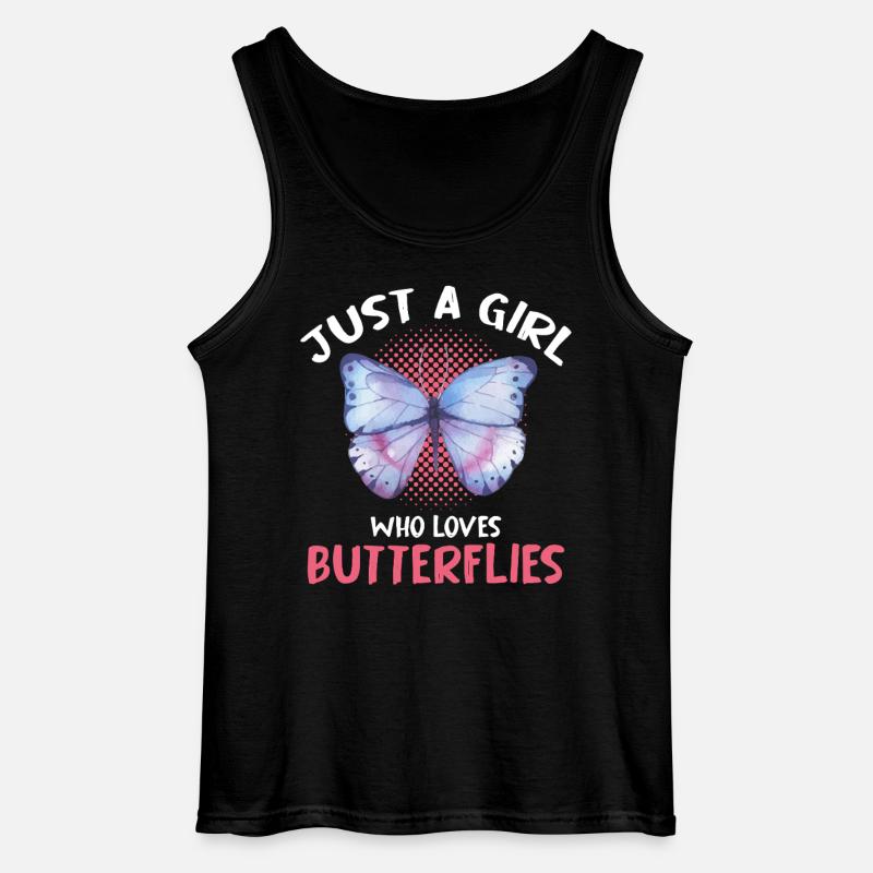 Nur ein Mädchen liebt Schmetterlinge - Gildan Männer Tank Top - Schwarz
