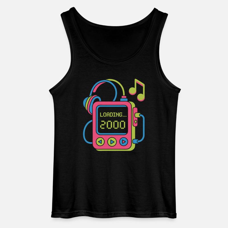 Retro MP3 Player 2000er Musikdesign bunt - Gildan Männer Tank Top - Schwarz