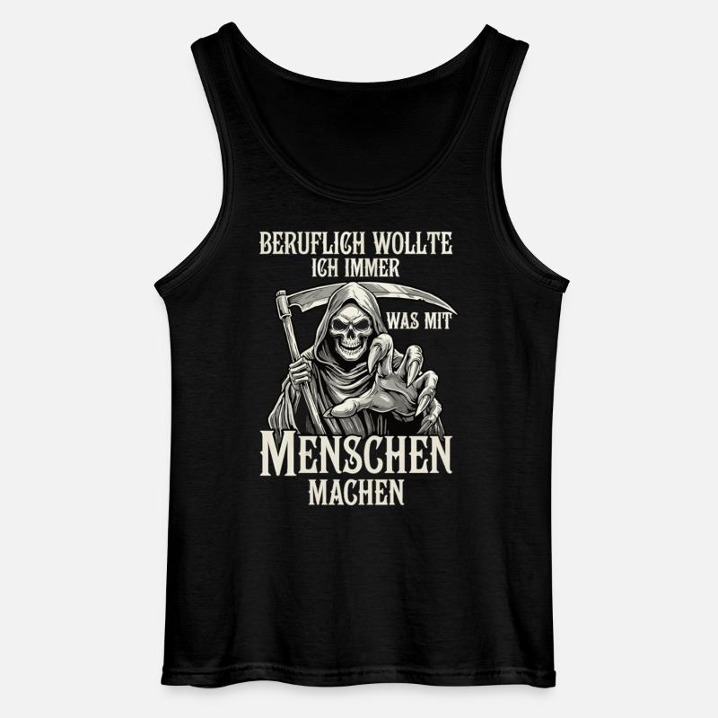 Beruflich was mit Menschen... (Sensenmann) - Gildan Männer Tank Top - Schwarz