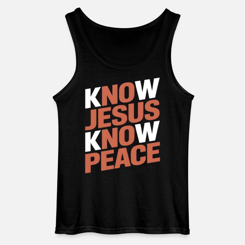 Know Jesus Know Peace - Gildan Männer Tank Top - Schwarz