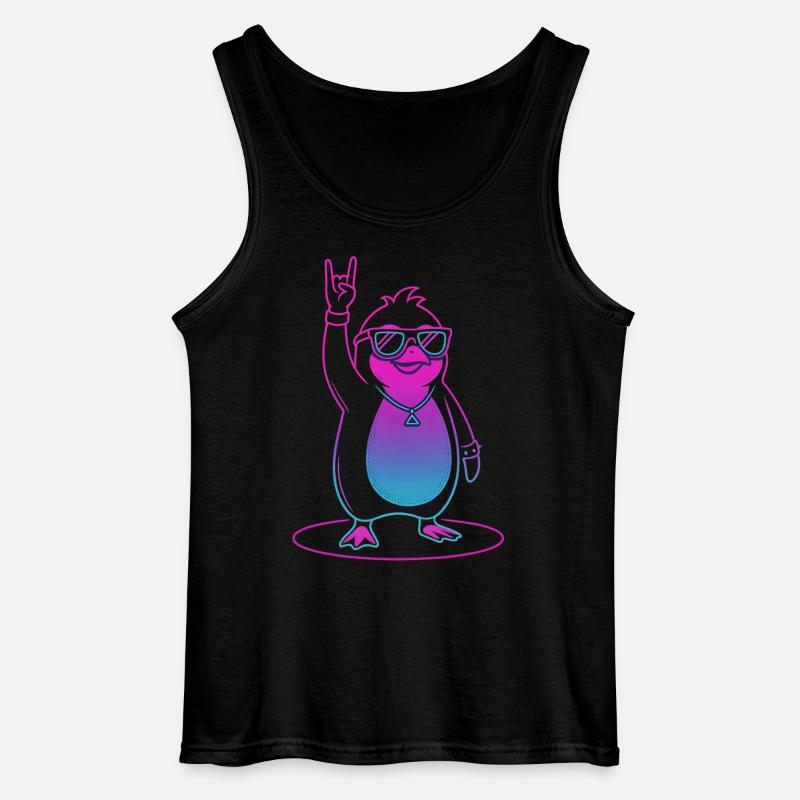 Cooler Rock Pinguin mit Sonnenbrille - Gildan Männer Tank Top - Schwarz
