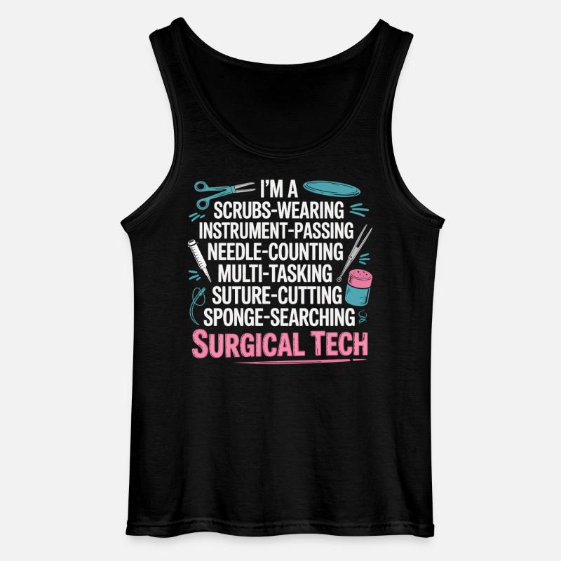 Surgical Tech Power Wortkunst - Gildan Männer Tank Top - Schwarz
