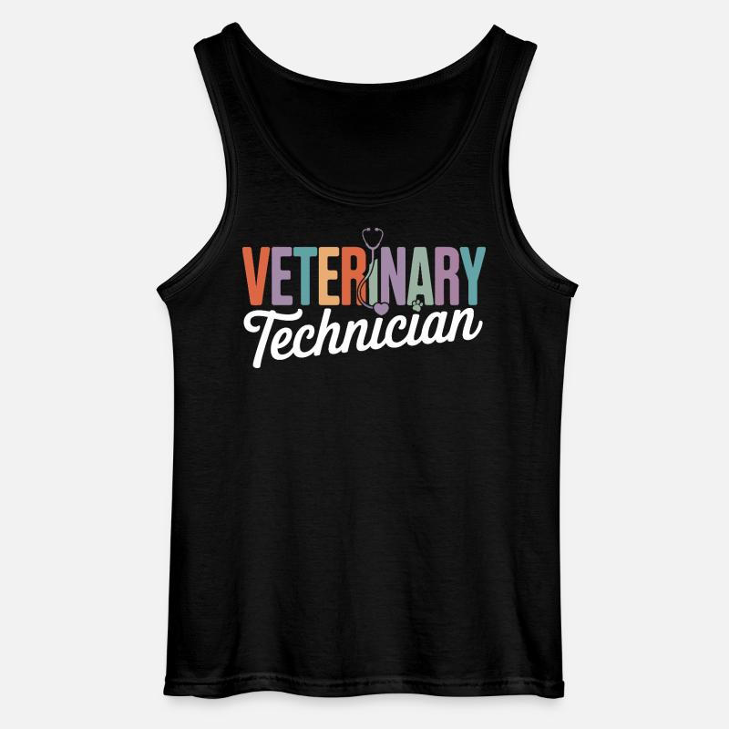 Tiermedizinischer Techniker Regenbogen-Logo - Gildan Männer Tank Top - Schwarz