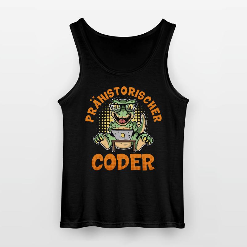 Coding PREHISTORIC CODER Fun Gildan Men’s Tank Top