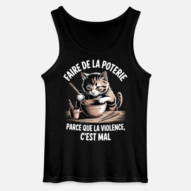 Pottery, because violence is bad - Gildan Men’s Tank Top - black