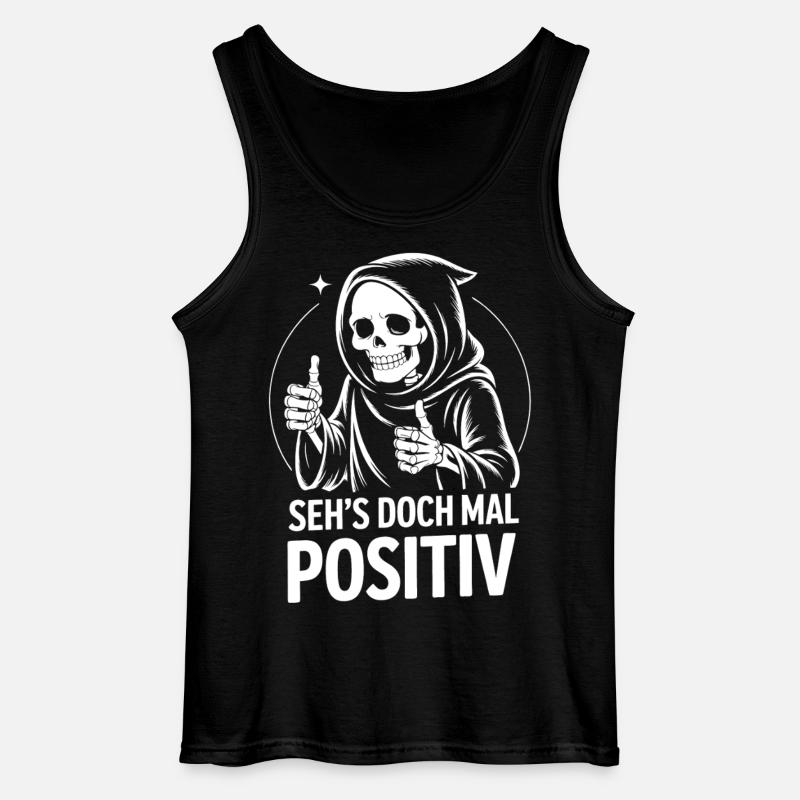 Seh's Doch Mal Positiv Grim Reaper - Gildan Männer Tank Top - Schwarz