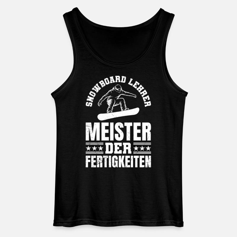 Snowboarder SNOWBOARD INSTRUCTOR MASTER - Gildan Men’s Tank Top - black