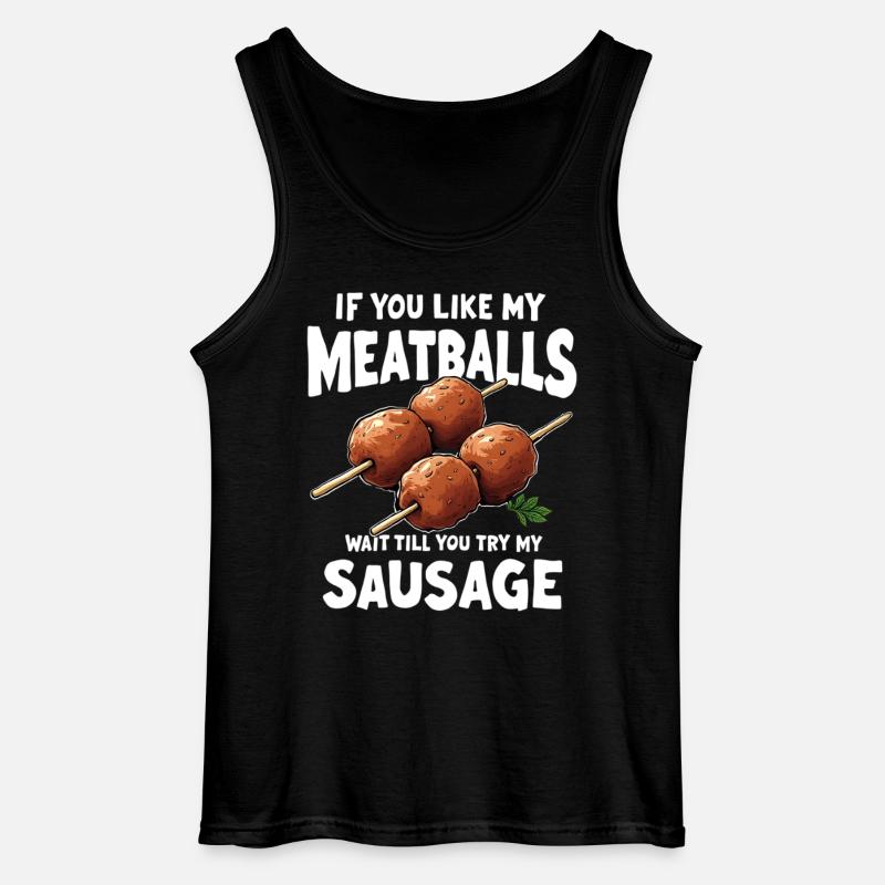 Fleischbällchen Spießwitz Spruch - Gildan Männer Tank Top - Schwarz