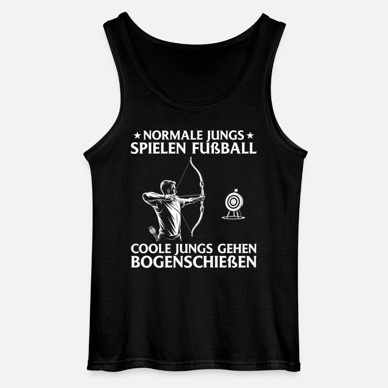 Archer boy with target archery - Gildan Men’s Tank Top - black