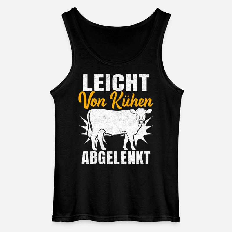 Easily distracted by cows - Gildan Men’s Tank Top - black