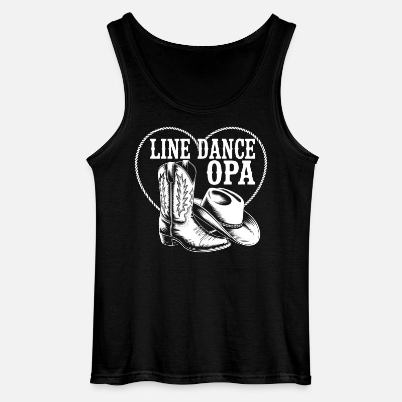 Line Dance Opa Herz Boot - Gildan Männer Tank Top - Schwarz