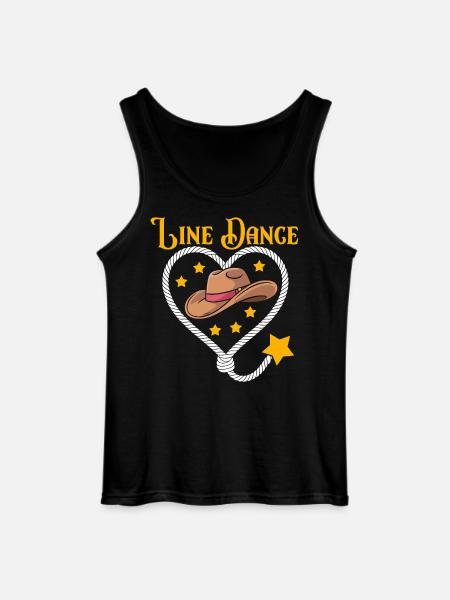 Line Dance Heart Hat - Gildan Men’s Tank Top - black