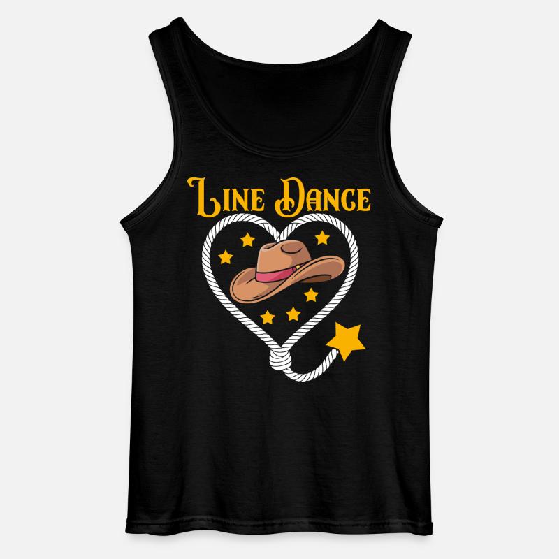 Line Dance Heart Hat - Gildan Men’s Tank Top - black