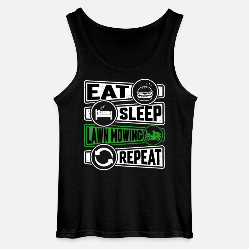 Eat Sleep Lawn Mowing Repeat - Gildan Männer Tank Top - Schwarz