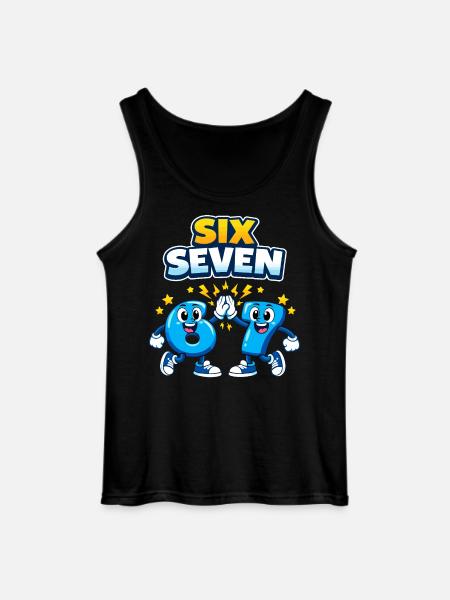 Nummer 67 Seks Syv - 6 7 Memes - Gildan tanktop til mænd - sort
