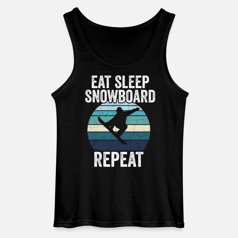 Eat Sleep Snowboard Repeat - Gildan Männer Tank Top - Schwarz