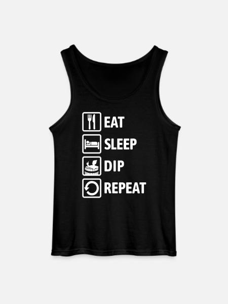 Eat Sleep Dip Repeat - Eisbaden - Winterbaden - Gildan Men’s Tank Top - black
