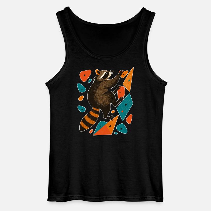 Bouldern Waschbär Klettern Motivation Geschenk - Gildan Männer Tank Top - Schwarz