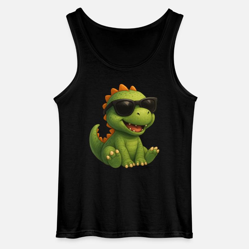 Dinosaur med solbriller - Gildan tanktop til mænd - sort
