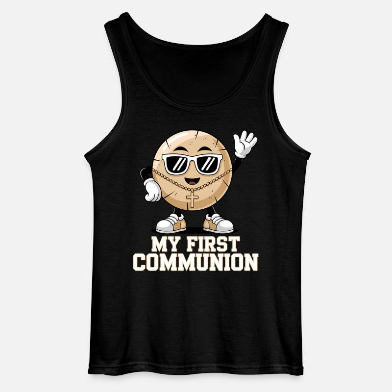 First Communion Cookie with Style - Gildan Men’s Tank Top - black