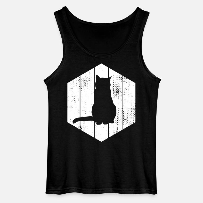 Katze Skizze - Gildan Männer Tank Top - Schwarz