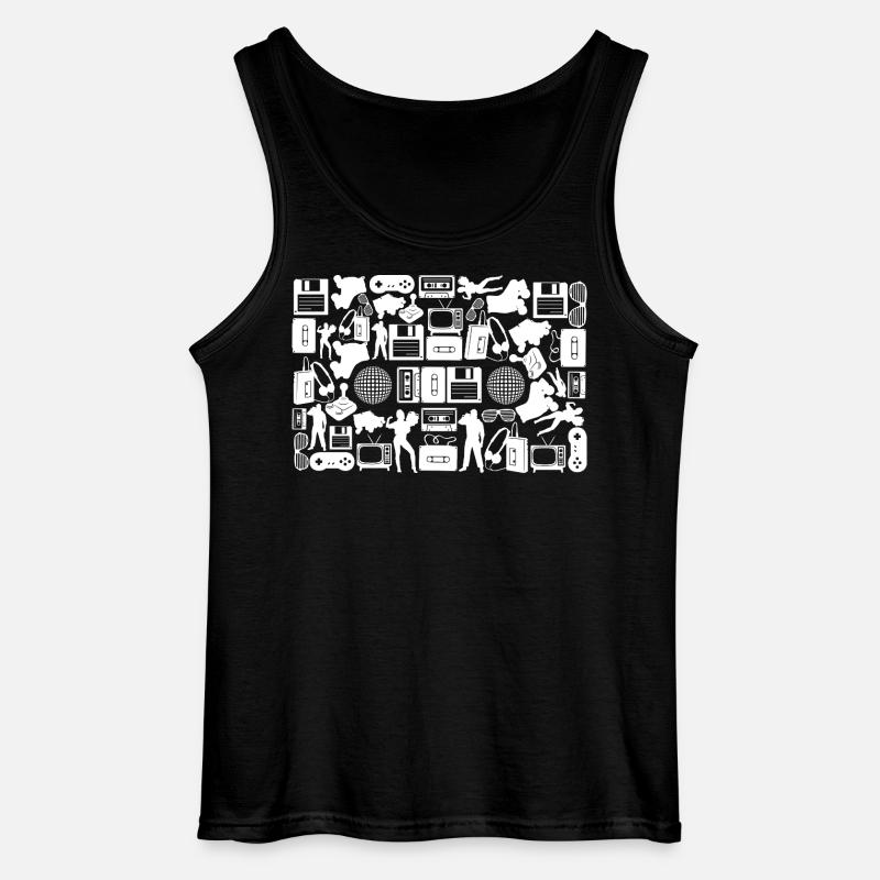 Kassette Silhouette - Gildan Männer Tank Top - Schwarz