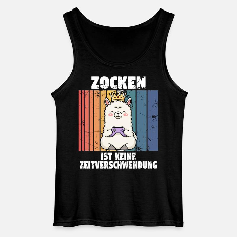 Lama zocken controller - Gildan Männer Tank Top - Schwarz
