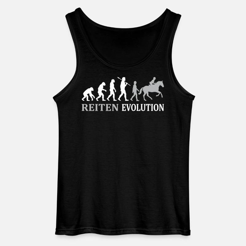 Reiten Evolution – Vom Affen zum Reiter - Gildan Männer Tank Top - Schwarz