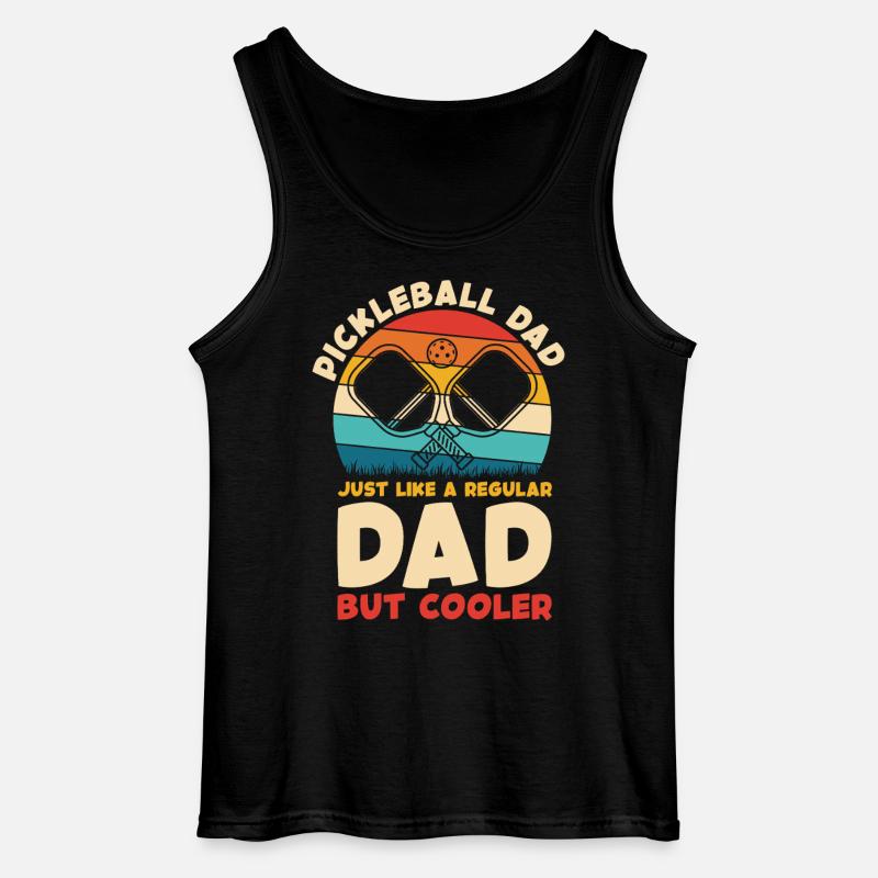 Pickleball Dad Cooler Than Regular - Gildan Men’s Tank Top - black