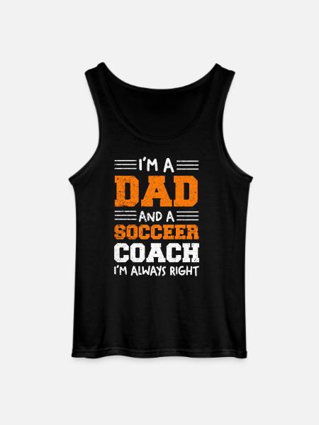 Ich bin Vater und Fußballcoach - Gildan Männer Tank Top - Schwarz