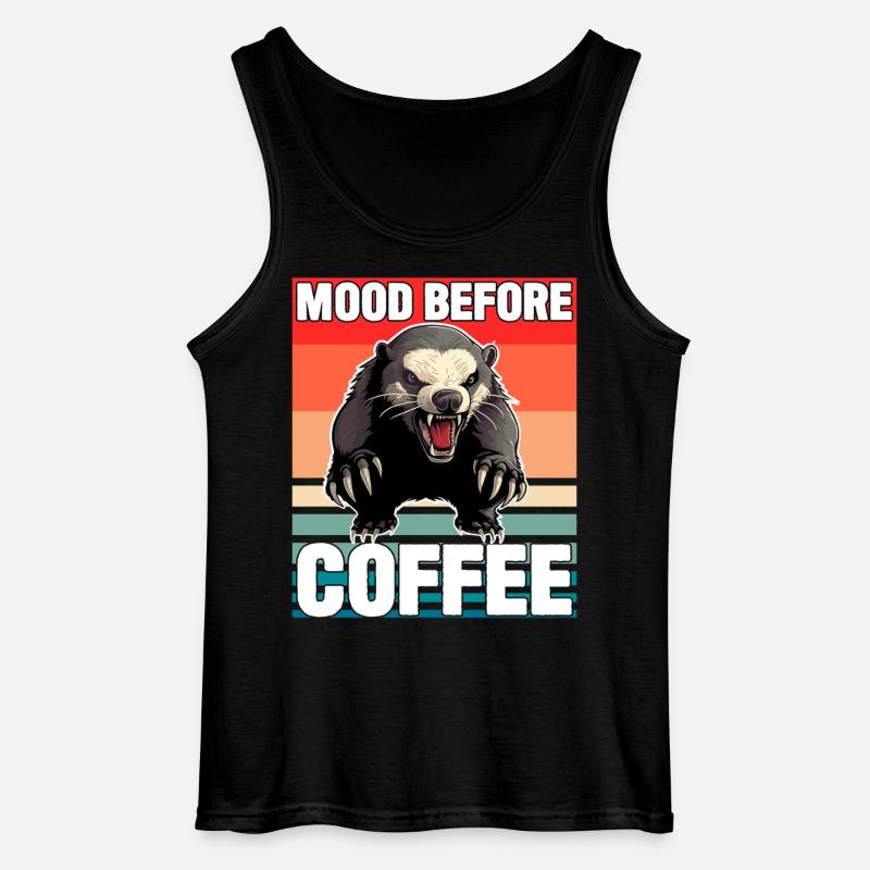 Honigdachs-Stimmung vor dem Kaffee - Gildan Männer Tank Top - Schwarz