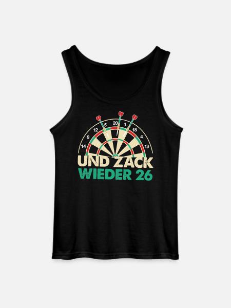 And Zack Again 26 Dartboard Design - Gildan Men’s Tank Top - black