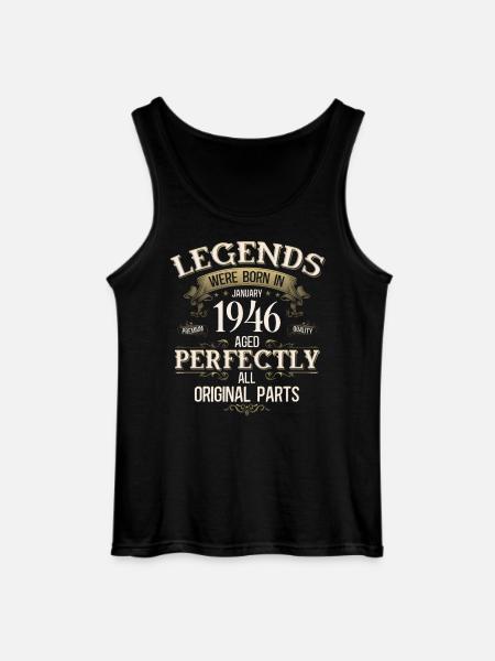 80th Birthday Legend January 1946 - Gildan Men’s Tank Top - black