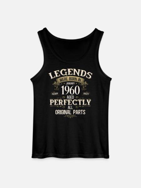 66th Birthday Legend January 1960 - Gildan Men’s Tank Top - black