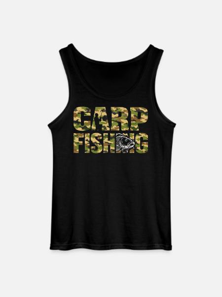 Carp Fishing Karpfenangeln Camouflage Style - Gildan Men’s Tank Top - black