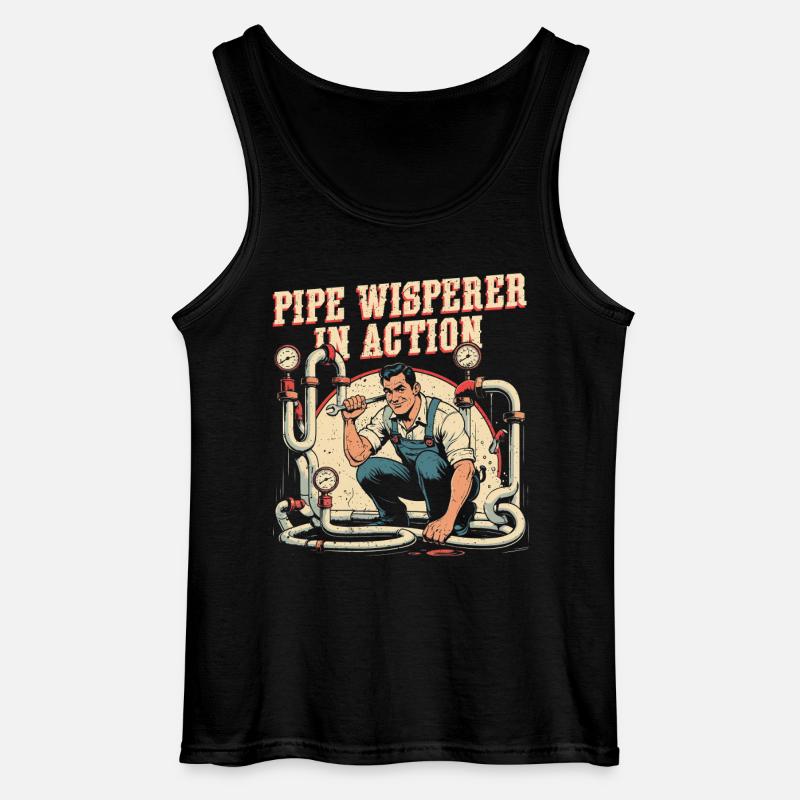 Pipe Layer Pipe Builder Pipe Whisperer - Gildan Men’s Tank Top - black
