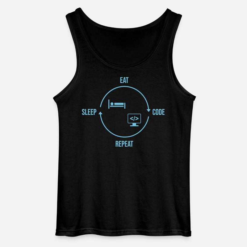Eat Sleep Code Repeat - Programmer Cycle - Gildan Men’s Tank Top - black