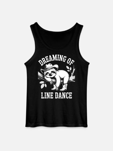 Sloth Dreaming Line Dance - Gildan Men’s Tank Top - black