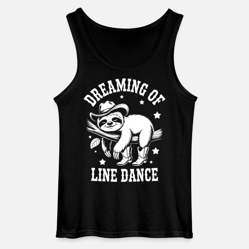 Faultier LineDance Cowboy - Gildan Männer Tank Top - Schwarz
